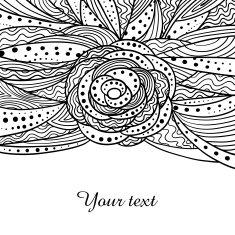 Card template with doddle pattern
