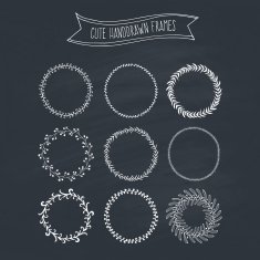 Romantic Wreaths on Chalkboard N4