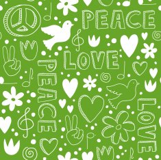 Hand-drawn seamless pattern with symbols of peace N2