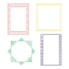 Set of vector doodle frames N7