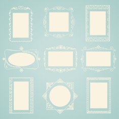 Set of vector doodle frames N8