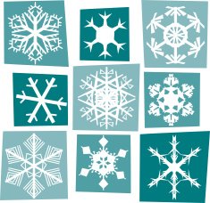 Nine snowflakes