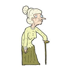 comic cartoon old woman
