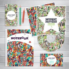 The set of templates with a musical patterns