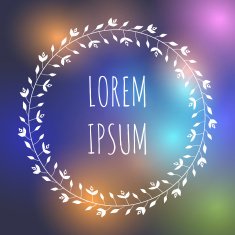 Vector hand drawn wreath on blurred background N8