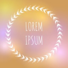 Vector hand drawn wreath on blurred background N9