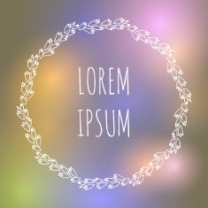 Vector hand drawn wreath on blurred background N11