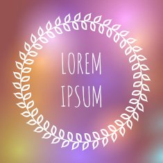 Vector hand drawn wreath on blurred background N12