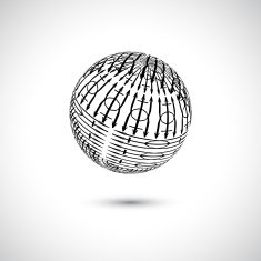 abstract black 3D style stripe pattern for design