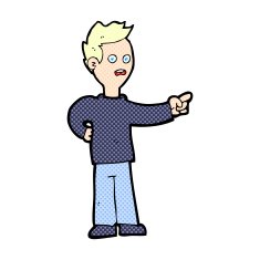 comic cartoon shocked boy pointing N3