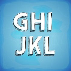 Doodle Style Vector Hand Drawn Alphabet G-L