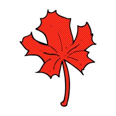 comic cartoon red maple leaf N2