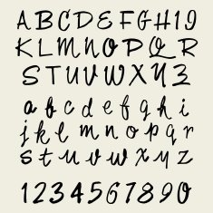 Vector hand drawn alphabet N31