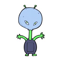 comic cartoon space alien N6