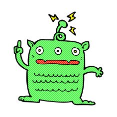 comic cartoon weird little alien N6