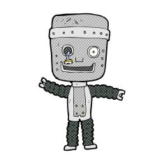 comic cartoon funny robot N25