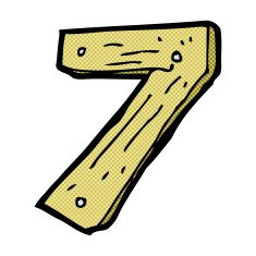 comic cartoon wooden number N18
