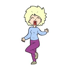 comic cartoon woman dancing N9