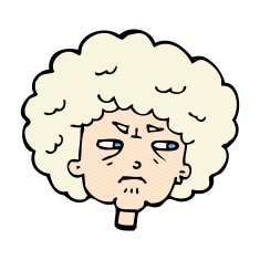 comic cartoon bitter old woman N6