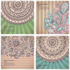 Set of banners with floral Indian ornaments can be used N20