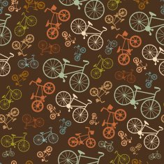 Vector seamless colorful retro vintage bicycle hipster background N4