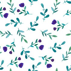 Watercolor floral seamless pattern N4