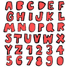 fun sketchy font collection red