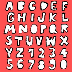 fun sketchy font collection black and white