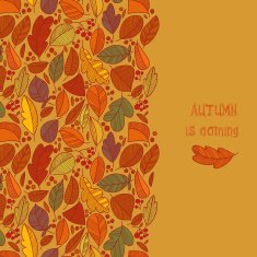 Vector autumn doodles card Stylish Hand draw leafs