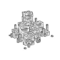 Stack of money in doodle style N2