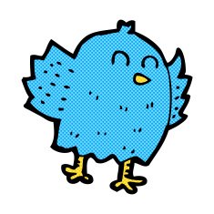 comic cartoon bird N82