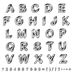 Doodle Typeface On White