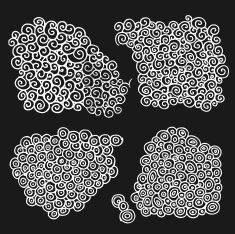 Abstract Curls And Bubbles Set On Black