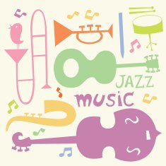 Jazz instruments vector set