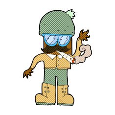 comic cartoon man smoking pot N3