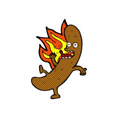 crazy comic cartoon sausage