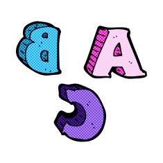 comic cartoon ABC letters N5