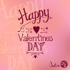 Vintage hand drawn card for Valentine's Day