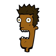 comic cartoon shocked man's face N3