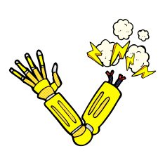 comic cartoon robot arm N9