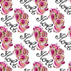 Vector Seamless Ornate Holi Background Indian Festival N3