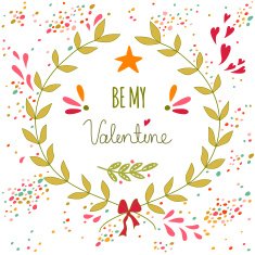 Greeting illustration for the Valentine's day or a wedding