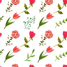 Watercolor floral seamless pattern N9