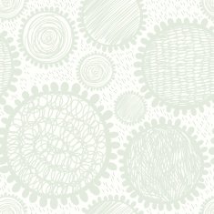 Monochrome seamless pattern of abstract flowers