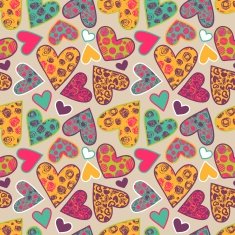 Seamless texture with funny hearts N2