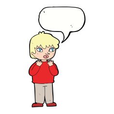 cartoon worried person with speech bubble N11