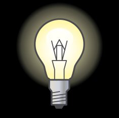 Bulb Icon on black background Collection Square N2