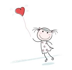 Small girl with heart shaped balloon N2