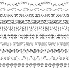 Seamless Doodle Border and Frame Elements two
