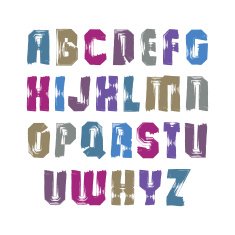 Uppercase calligraphic brush letters hand-painted bright vector N2